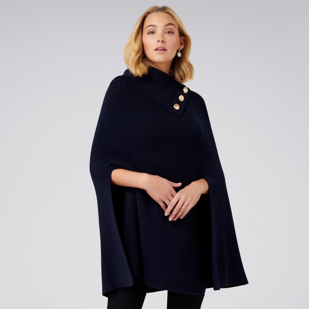 Ever New Melbourne - Bree Split Neck Button Poncho